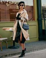 The Side Slit PU Leather Sling Midi dress - Threadford