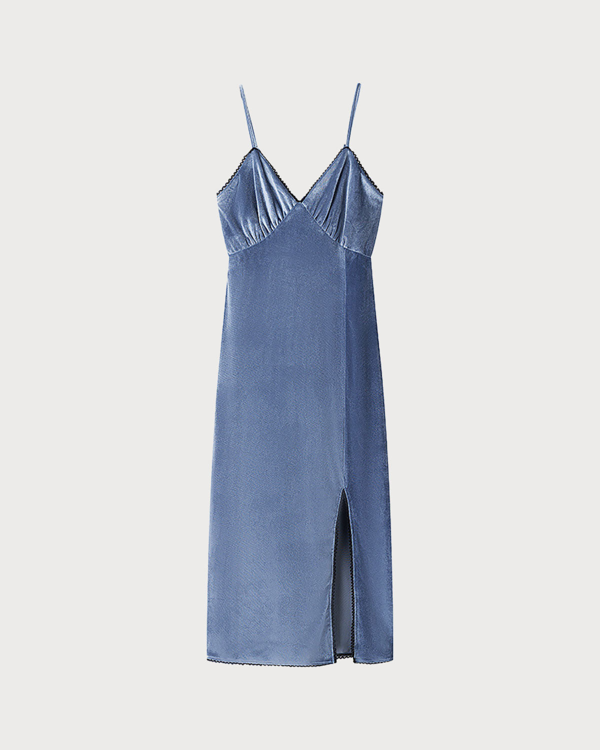 Blue Velvet Slip Midi Dress - Threadford