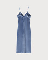 Blue Velvet Slip Midi Dress - Threadford