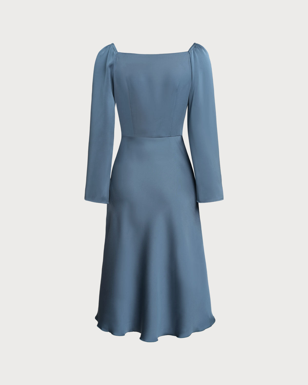 Blue Cowl Neck A-Line Midi Dress - Threadford