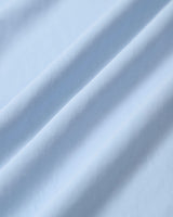 Blue U Neck Puffed Sleeve Pleated Midi Dress - Threadford