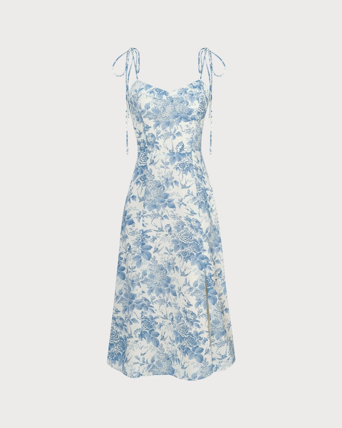 The Blue Sweetheart Neck Shirred Midi Dress - Threadford