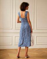 The Single-breasted Floral Midi Dress - Threadford