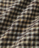 Brown Plaid Shirred Slip Midi Dress - Threadford