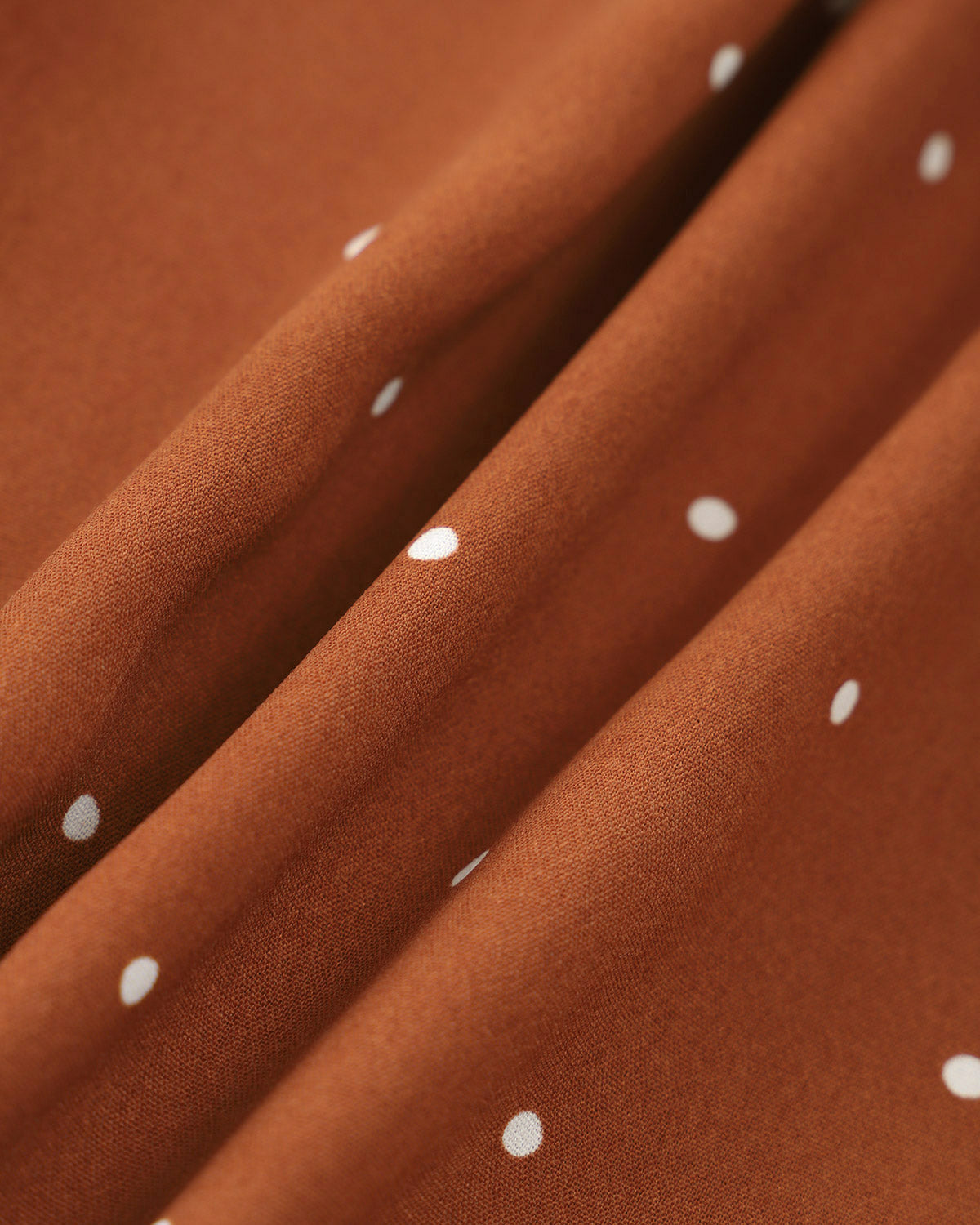 Brown Polka Dot Pleated Midi Dress - Threadford