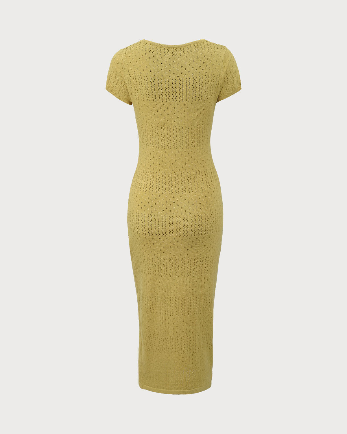 Green Square Neck Bodycon Midi Dress - Threadford