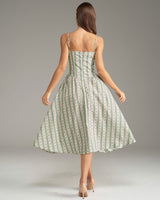 Green Striped Slip Midi Dress - Threadford