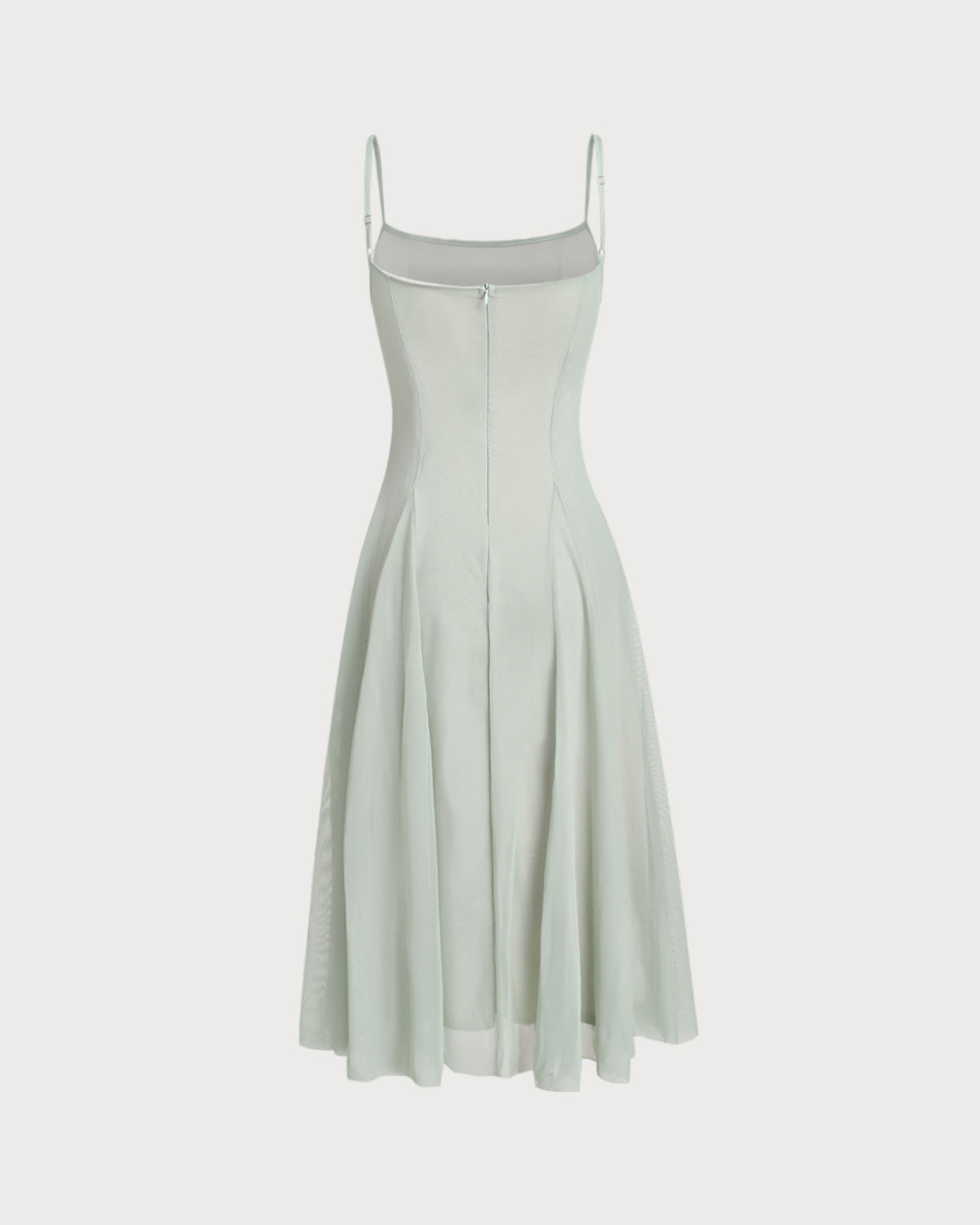 Green A-Line Slip Pleated Midi Dress - Threadford
