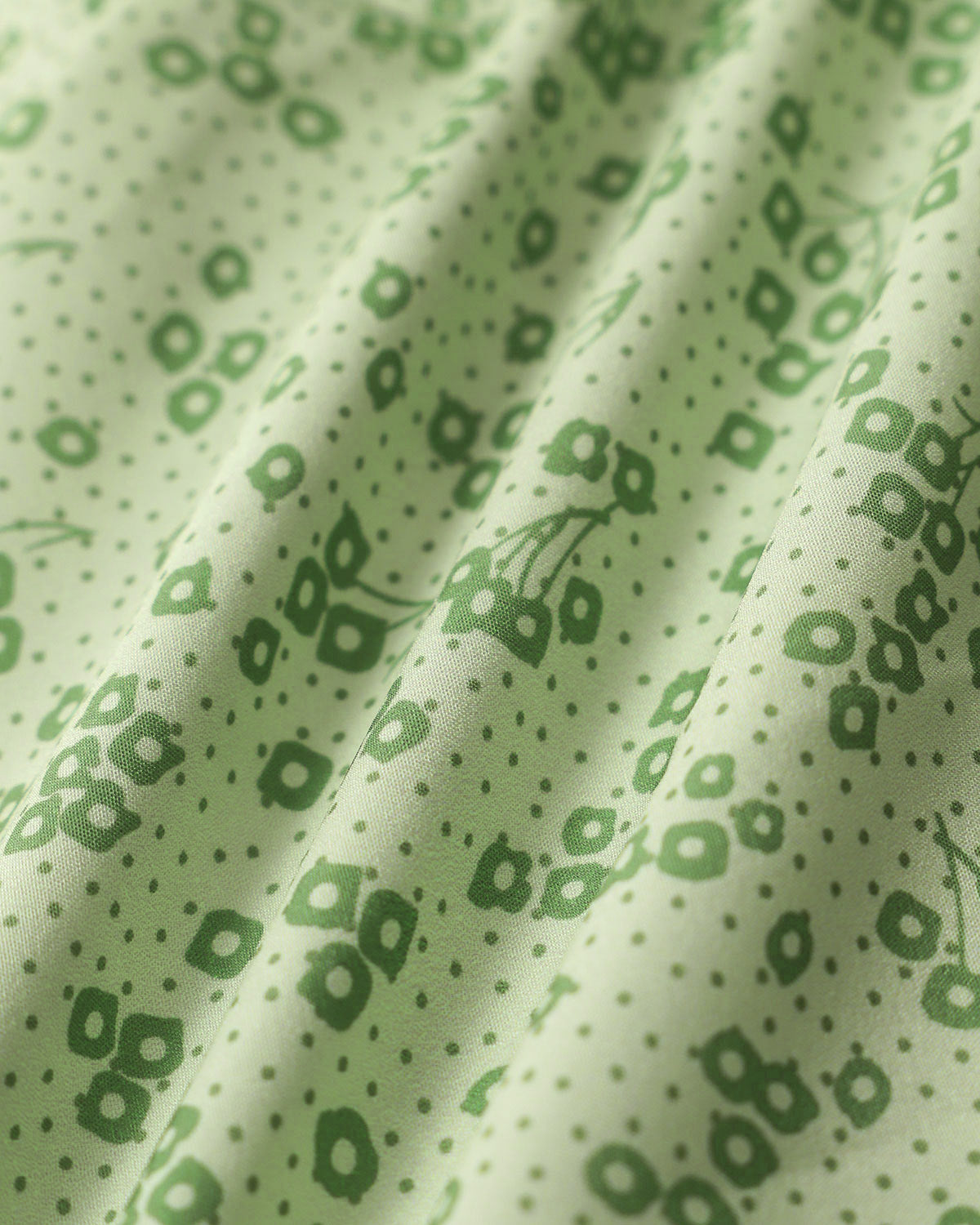 Green Floral Square Neck Puffed Sleeve Midi Dress - Threadford