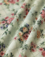 Green Floral Sweetheart Neck Pleated Slip Midi Dress - Threadford