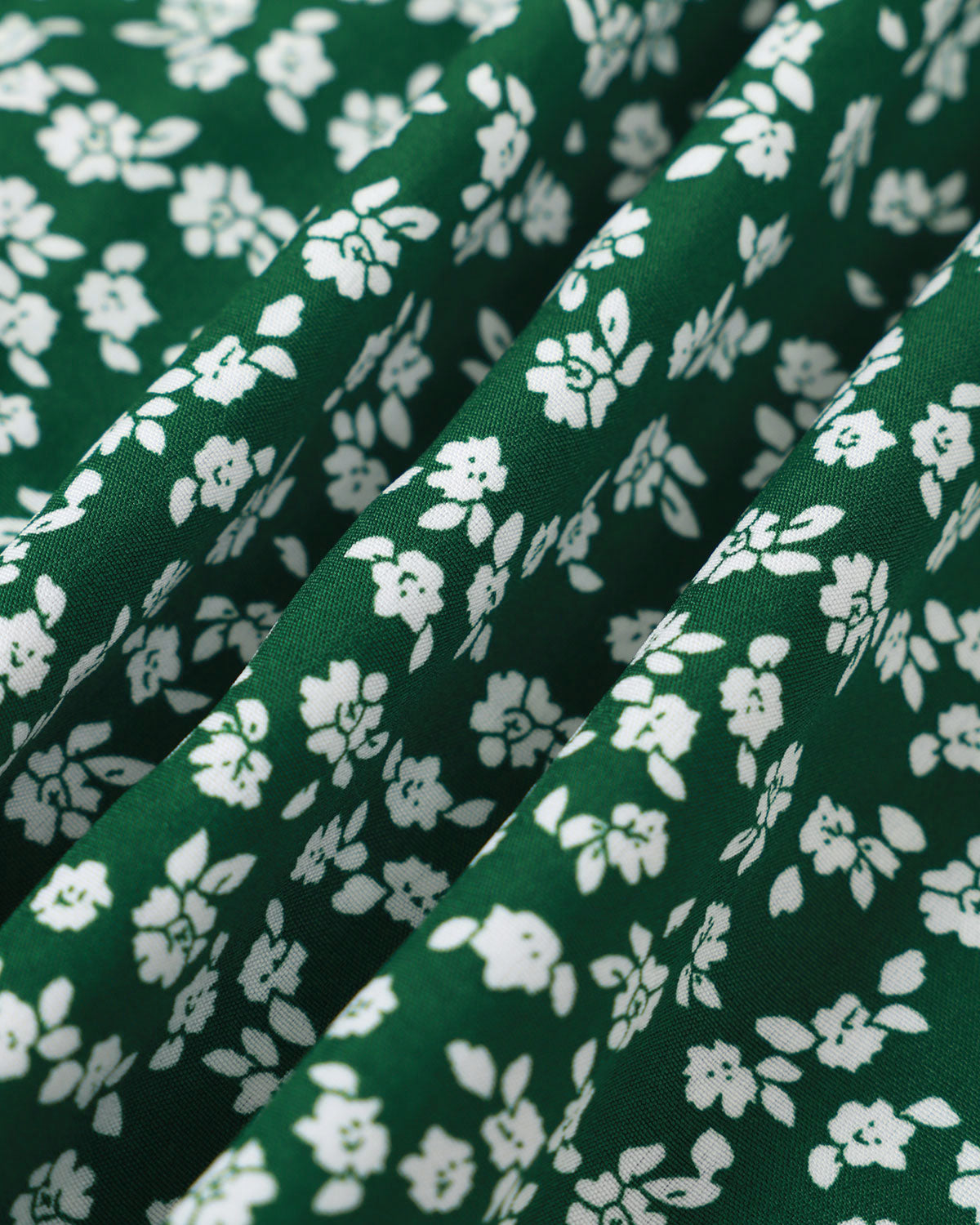 The Green V Neck Floral Button Midi Dress - Threadford