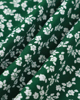 The Green V Neck Floral Button Midi Dress - Threadford