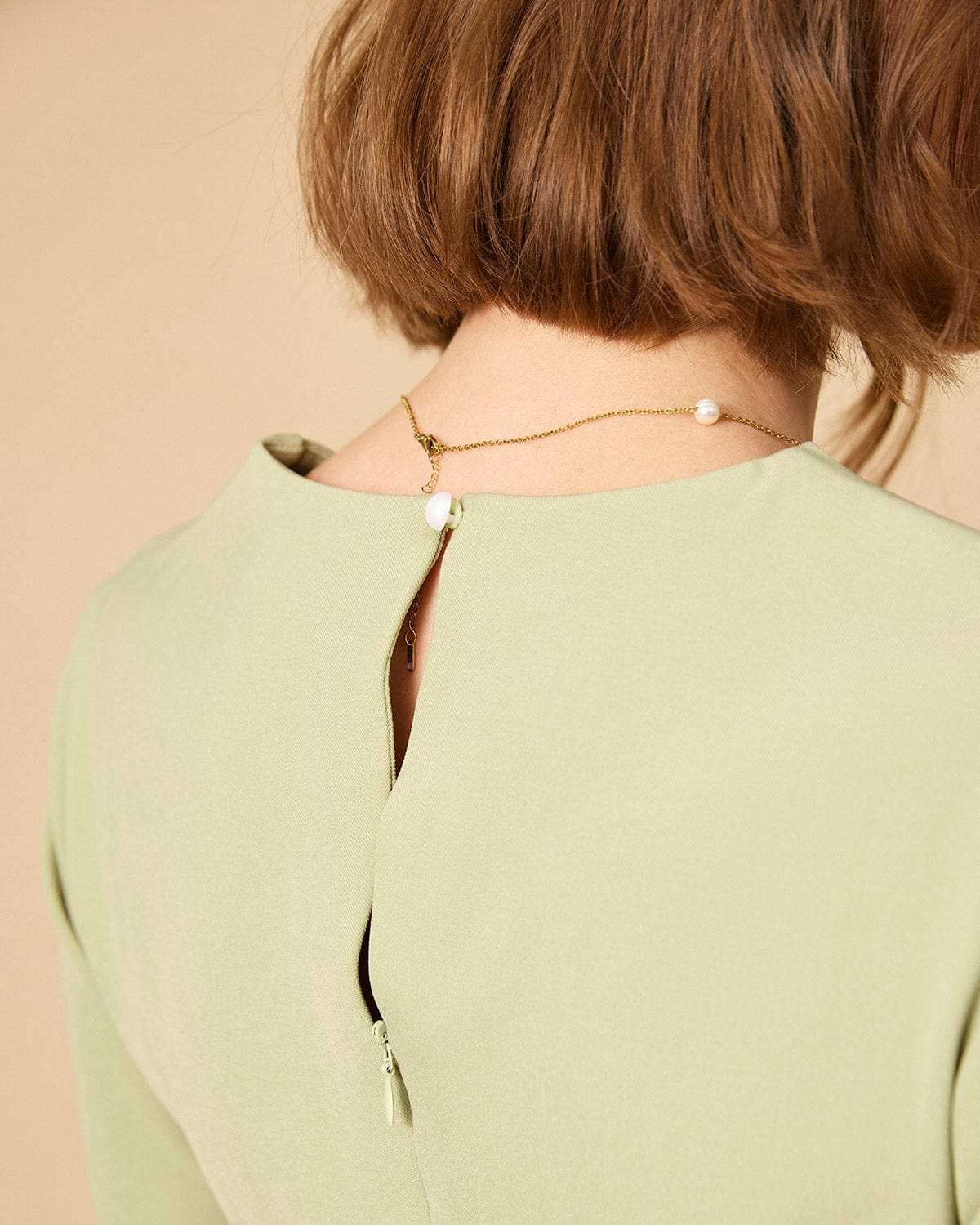 The Solid Square Neck Long Sleeve Dress - Threadford