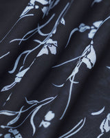 Navy Floral Sweetheart Neck Midi Dress - Threadford