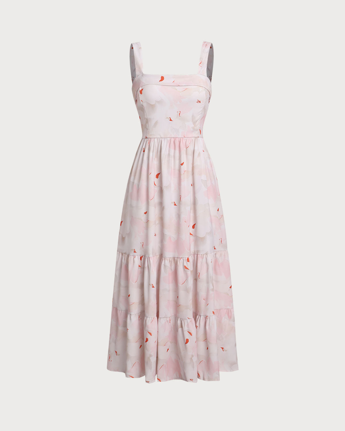 Pink Floral Backless Slip Midi Dress - Threadford