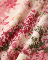 Pink Floral Ruffle Tie Strap Midi Dress - Threadford