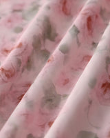 Pink Floral Shirred Slip Midi Dress - Threadford