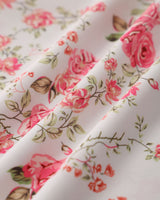 Pink Floral Sweetheart Neck Shirred Slip Midi Dress - Threadford