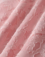 Pink Jacquard Ruched Square Neck Midi Dress - Threadford