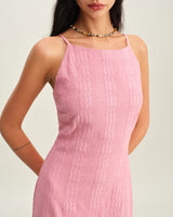 Pink Mermaid Slip Midi Dress - Threadford