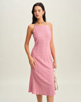 Pink Mermaid Slip Midi Dress - Threadford