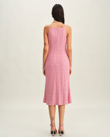 Pink Mermaid Slip Midi Dress - Threadford