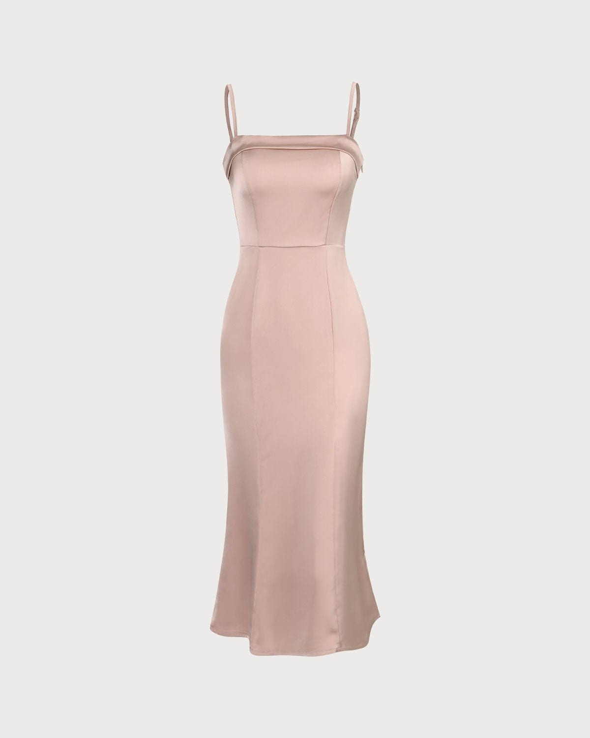 The Pink Bodycon Satin Cami Midi Dress - Threadford
