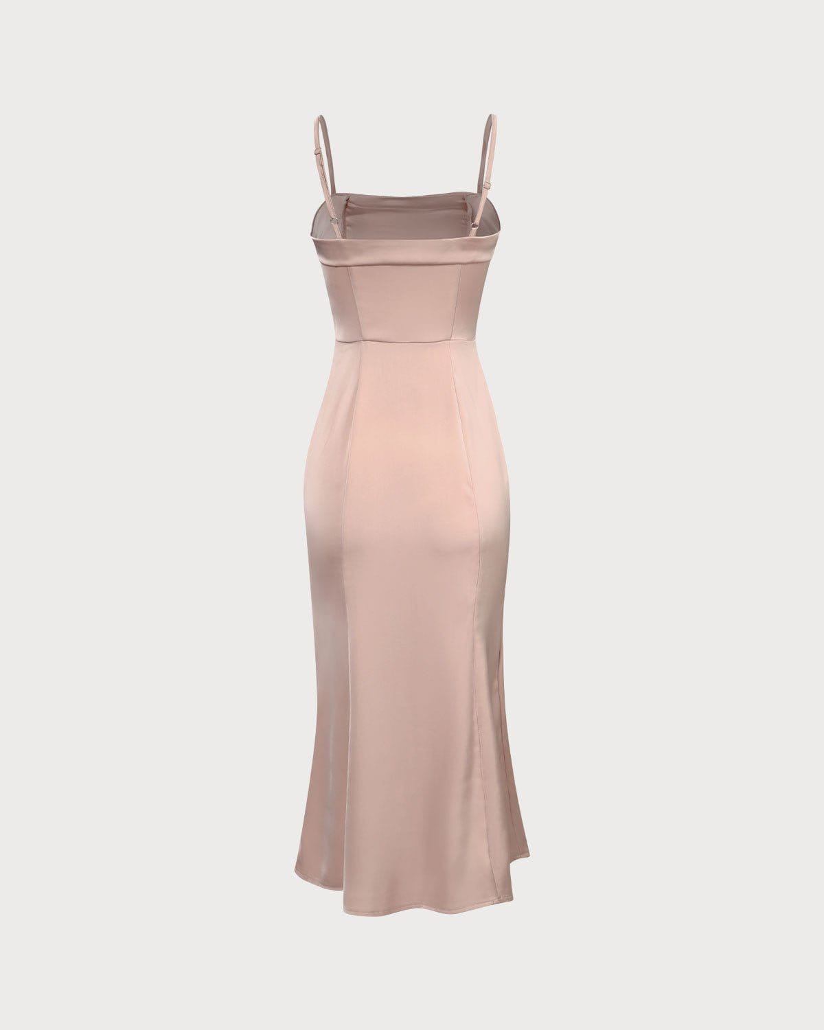 The Pink Bodycon Satin Cami Midi Dress - Threadford