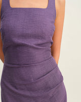 Purple Square Neck Slip Midi Dress - Threadford