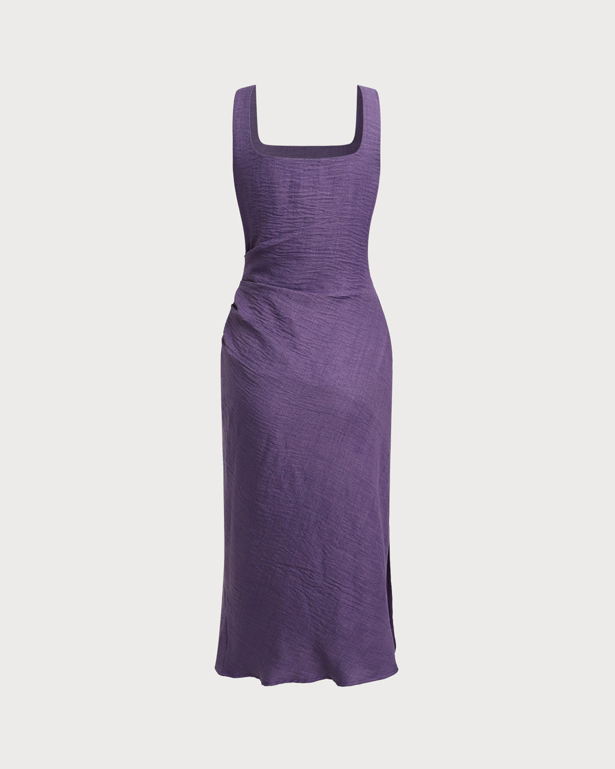 Purple Square Neck Slip Midi Dress - Threadford