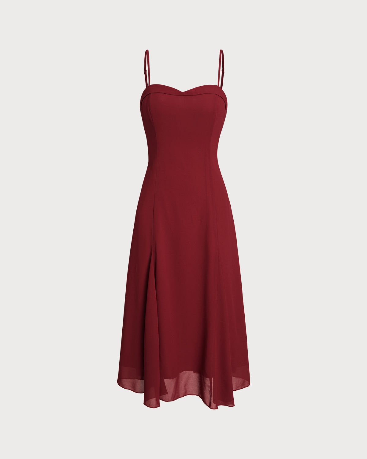 Red A-Line Corset Slip Midi Dress - Threadford