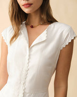 The Solid Color Lapel Midi Dress - Threadford