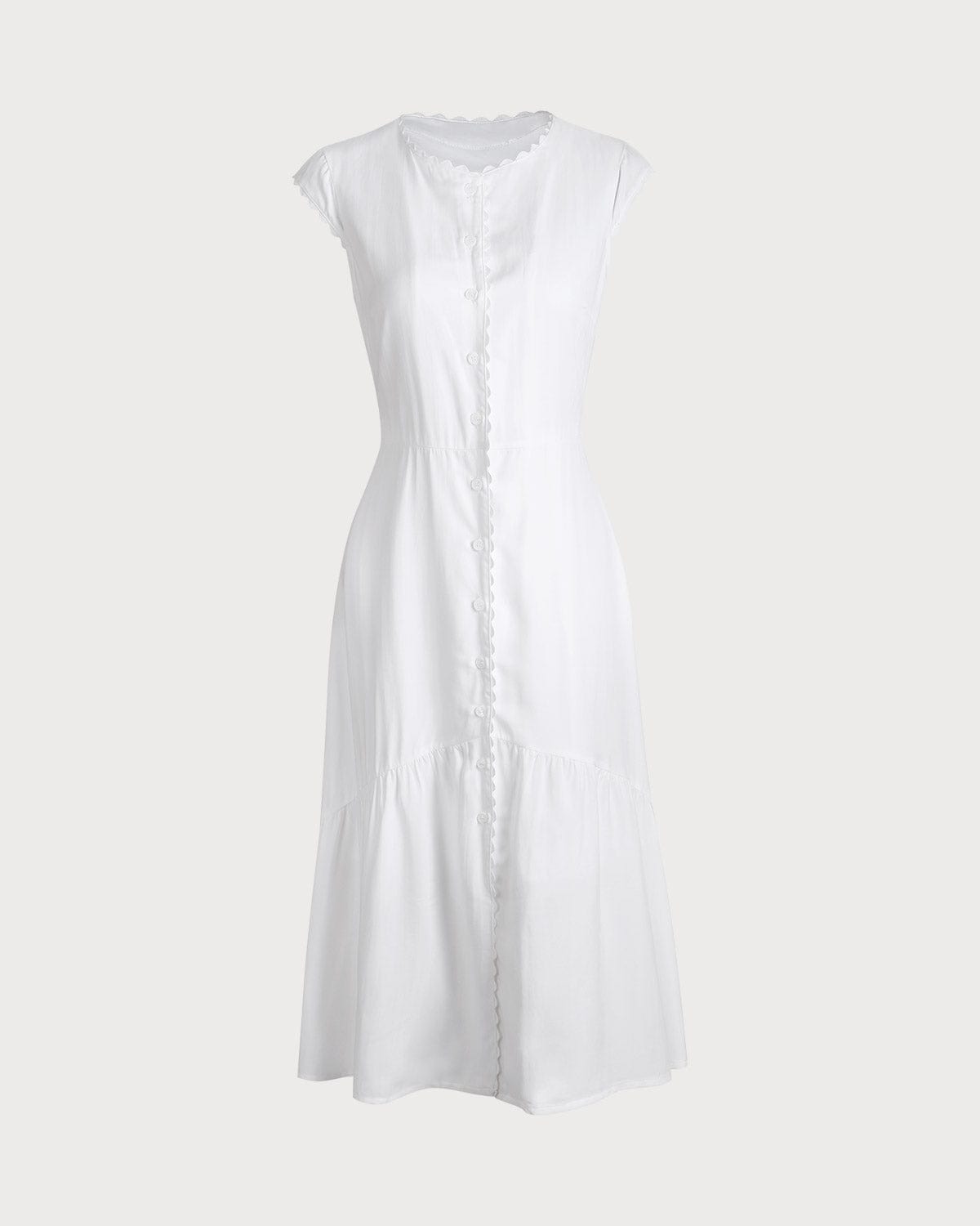 The Solid Color Lapel Midi Dress - Threadford