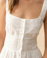 The Square Neck Tiered Hem Midi Dress - Threadford