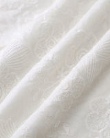 White Embroidery Halter Midi Dress - Threadford