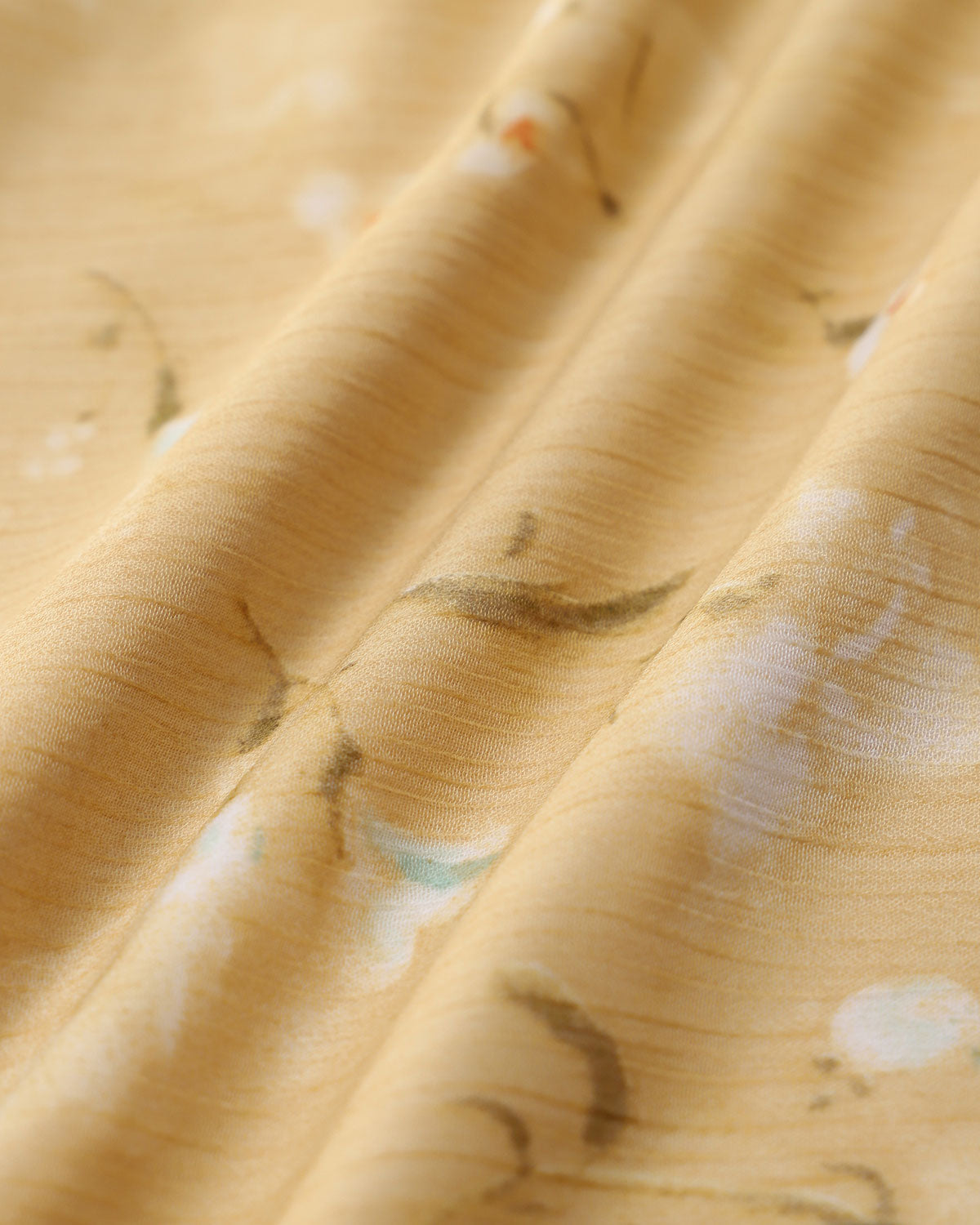 Yellow Floral Ruched Ruffle Midi Dress - Threadford