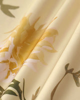 Yellow Floral Shirred Slip Midi Dress - Threadford