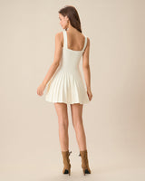 Women's Beige Knitted Sweater Dress - Threadford