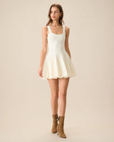 Women's Beige Knitted Sweater Dress - Threadford