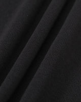 Black Contrasting Long Sleeve Sweater Mini Dress - Threadford