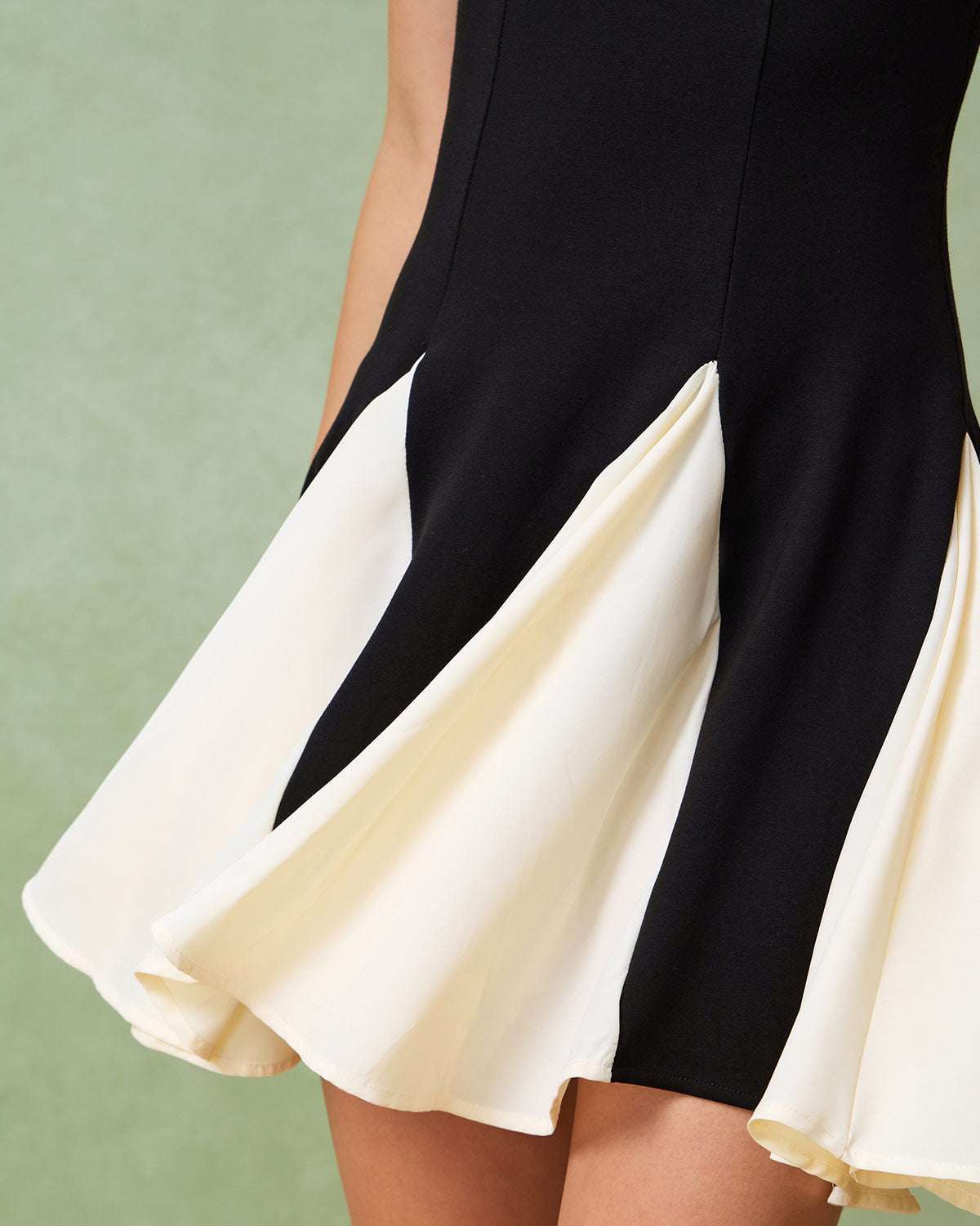 Black Contrast Slip Mini Dress - Threadford