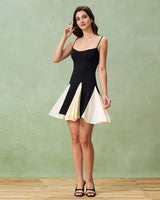 Black Contrast Slip Mini Dress - Threadford