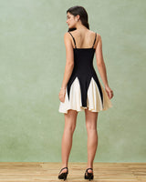 Black Contrast Slip Mini Dress - Threadford