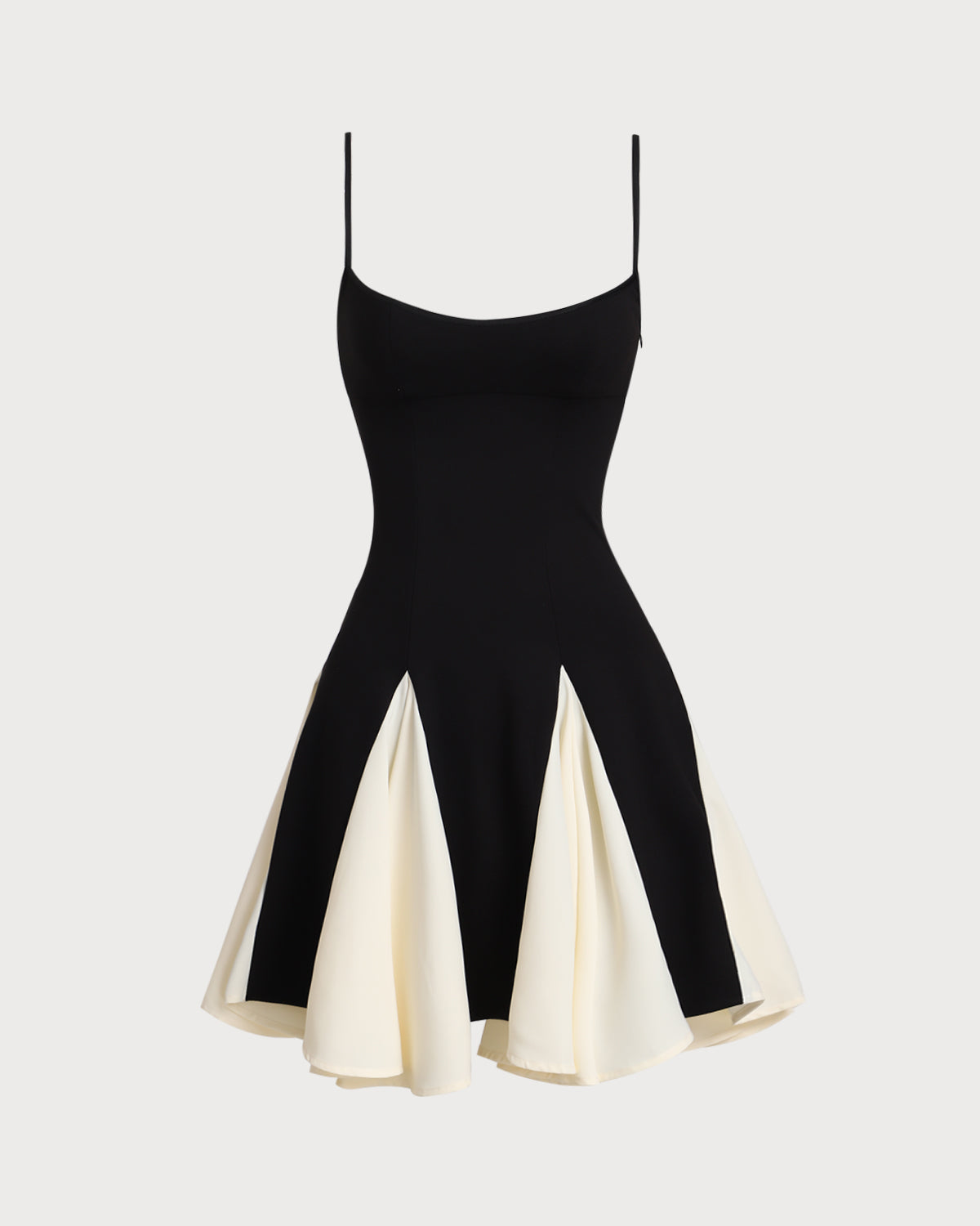 Black Contrast Slip Mini Dress - Threadford