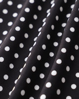 Black Polka Dot V-Neck Mini Dress - Threadford