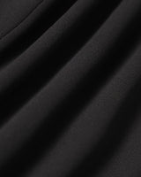 The Black Stand Collar Sheer Slit Mini Dress - Threadford