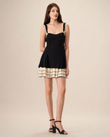 Women's Black Bodycon Knitted Mini Dress - Threadford