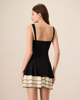 Women's Black Bodycon Knitted Mini Dress - Threadford