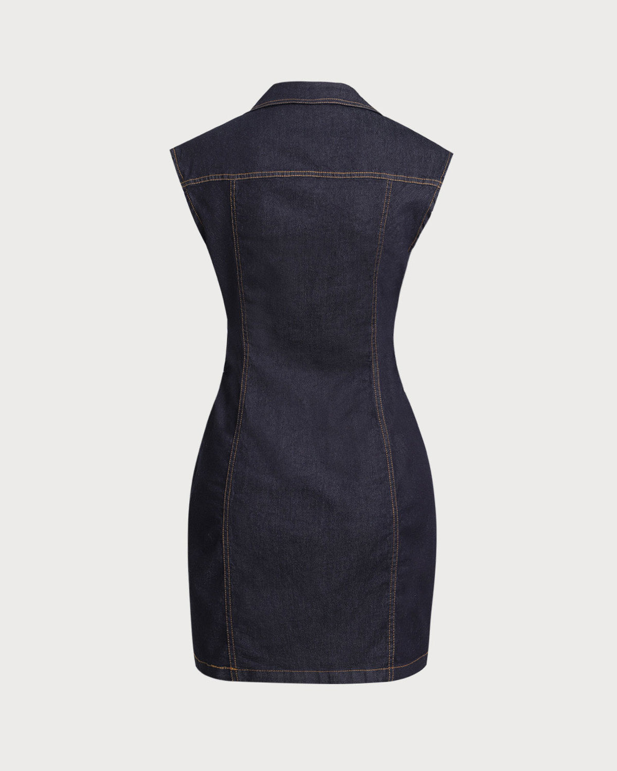 Blue Denim Sleeveless Mini Dress - Threadford