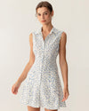Blue Floral Pocket Sleeveless Mini Dress - Threadford